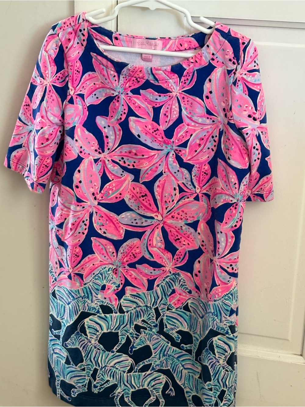 Lilly Pulitzer Pink & Navy Tropical Shift Dress
